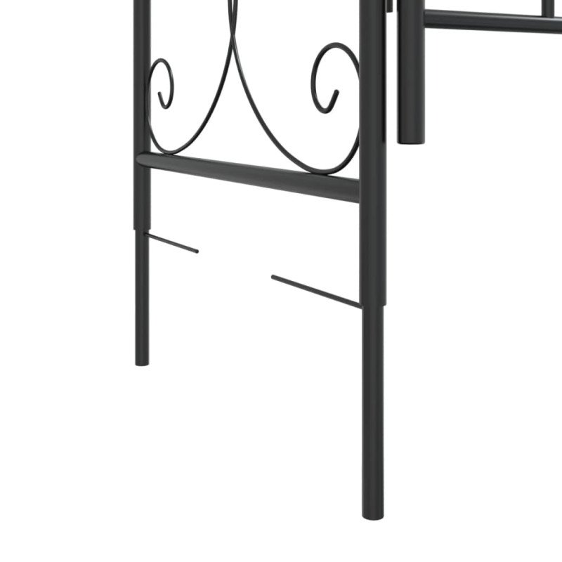vidaXL Záhradný oblúk s bránou čierny 108x45x235 cm oceľ