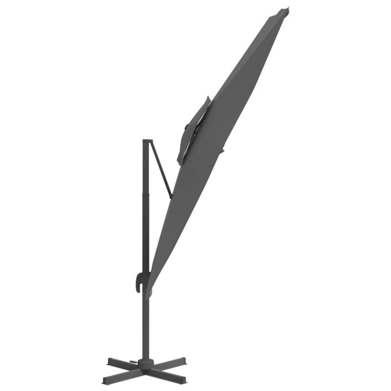 vidaXL Dvojitý konzolový dáždnik antracitový 300x300 cm