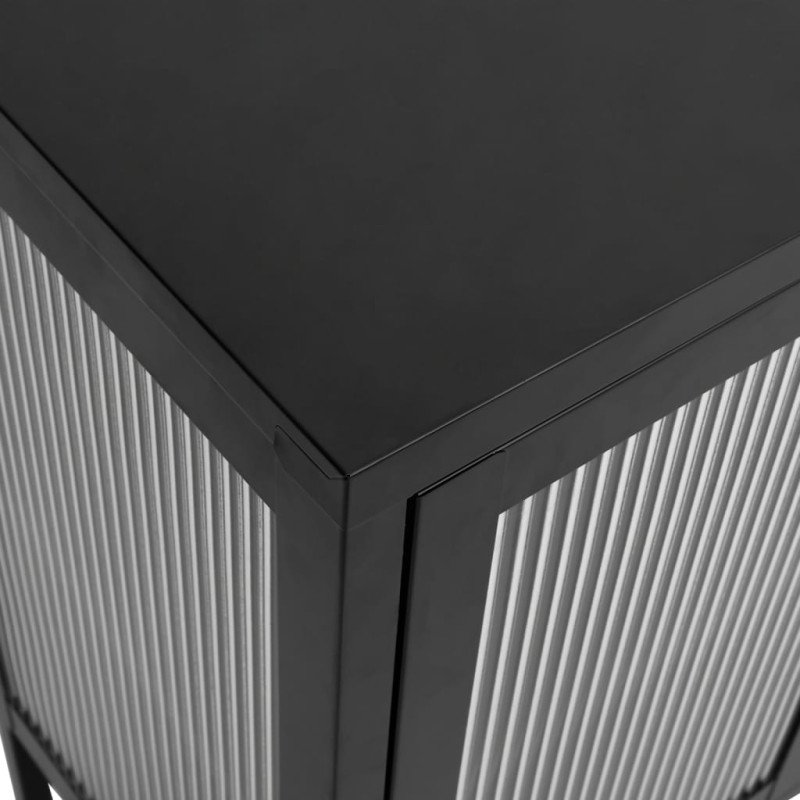 vidaXL Komoda čierna 105x35x70 cm sklo a oceľ
