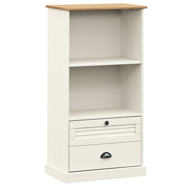 vidaXL Knižnica VIGO biela 60x35x114,5 cm masívna borovica