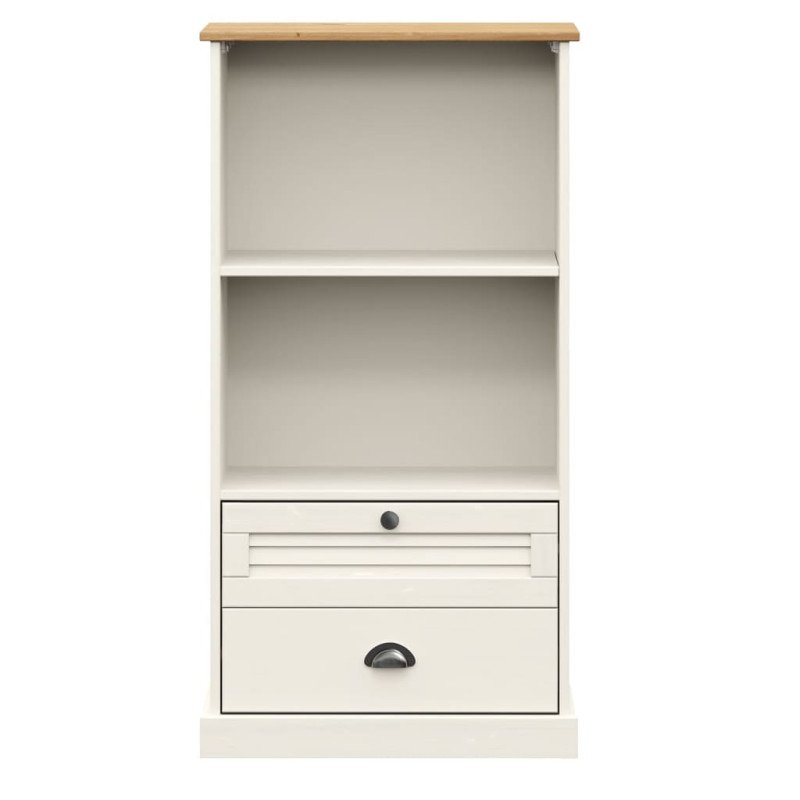 vidaXL Knižnica VIGO biela 60x35x114,5 cm masívna borovica
