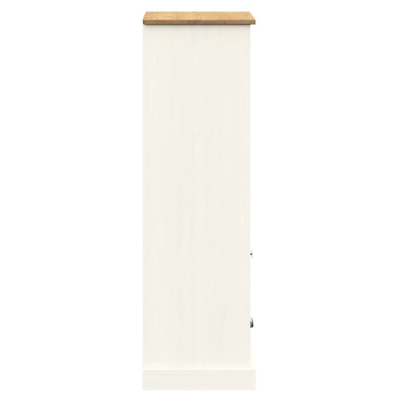 vidaXL Knižnica VIGO biela 60x35x114,5 cm masívna borovica