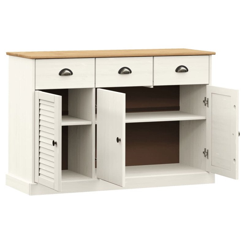 vidaXL Komoda so zásuvkami VIGO 113x40x75 cm biela borovicový masív