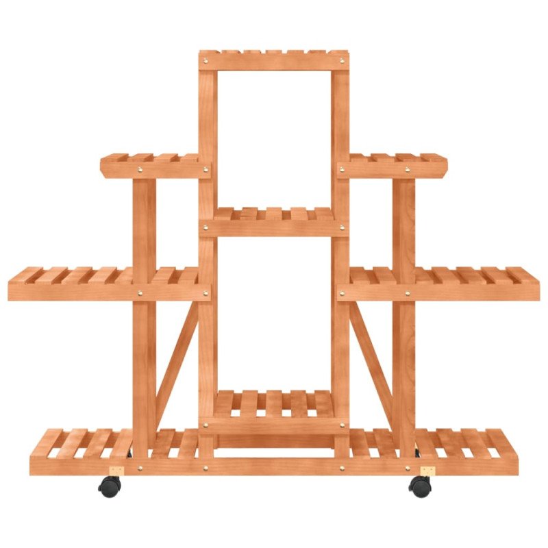vidaXL Stojan na kvetiny s kolieskami 110x25x101 cm masívna jedľa