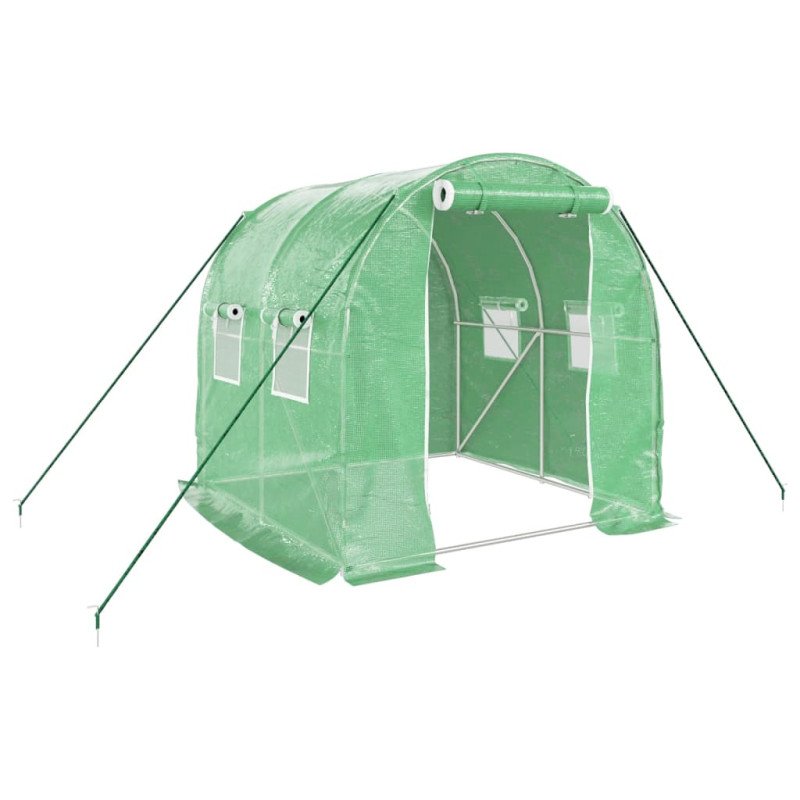 vidaXL Fóliovník s oceľovým rámom zelený 4 m² 2x2x2 m