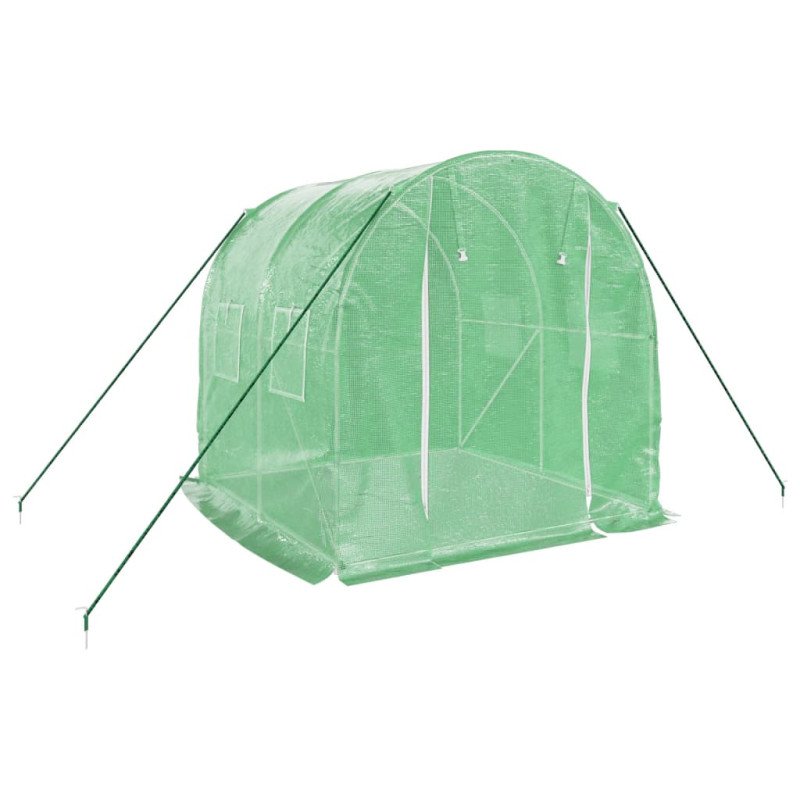 vidaXL Fóliovník s oceľovým rámom zelený 4 m² 2x2x2 m
