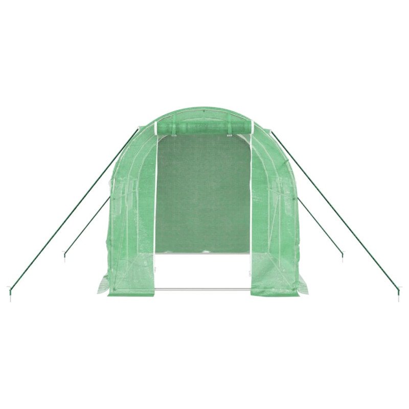 vidaXL Fóliovník s oceľovým rámom zelený 4 m² 2x2x2 m