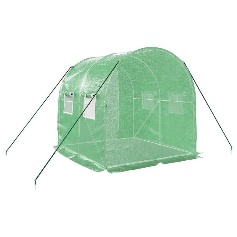 vidaXL Fóliovník s oceľovým rámom zelený 4 m² 2x2x2 m