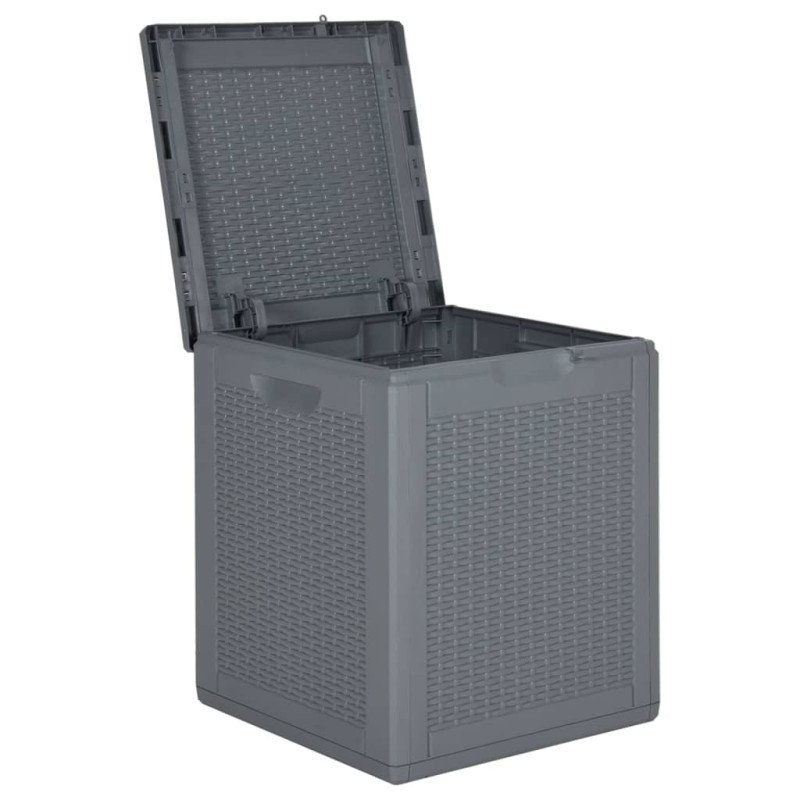 vidaXL Záhradný úložný box sivý PP ratan 90 l