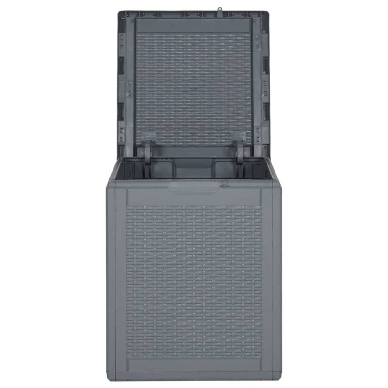 vidaXL Záhradný úložný box sivý PP ratan 90 l