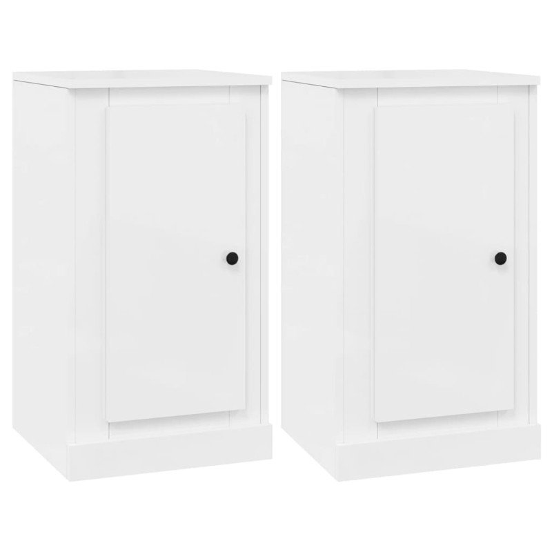 vidaXL Komody 2 ks lesklé biele 37,5x35,5x67,5 cm kompozitné drevo