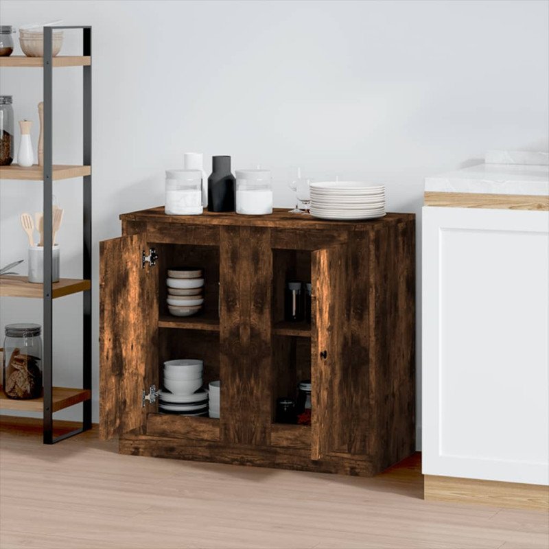 vidaXL Komody 2 ks dymový dub 37,5x35,5x67,5 cm kompozitné drevo