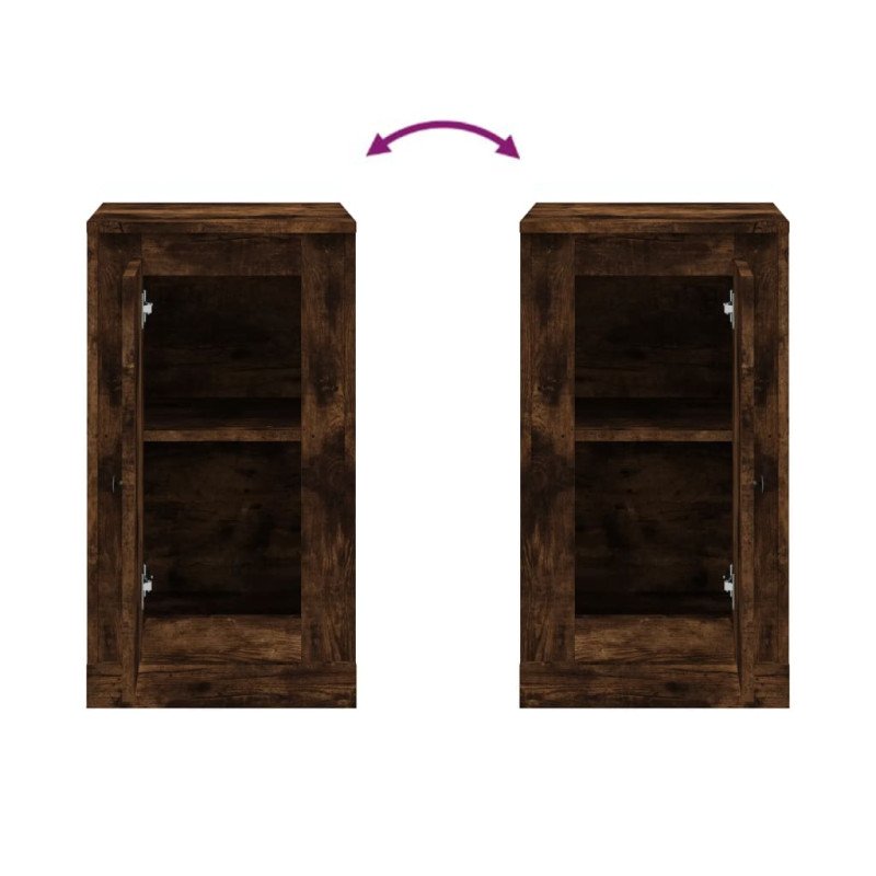 vidaXL Komody 2 ks dymový dub 37,5x35,5x67,5 cm kompozitné drevo