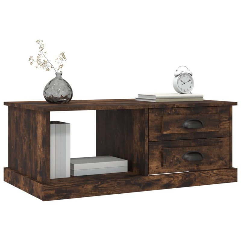 vidaXL Konferenčný stolík dymový dub 90x50x35 cm kompozitné drevo
