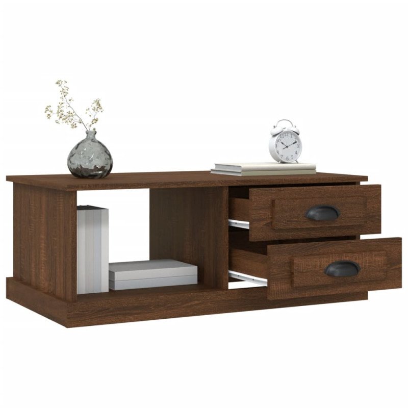 vidaXL Konferenčný stolík hnedý dub 90x50x35 cm kompozitné drevo