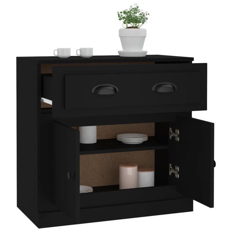 vidaXL Komoda čierna 70x35,5x67,5 cm spracované drevo