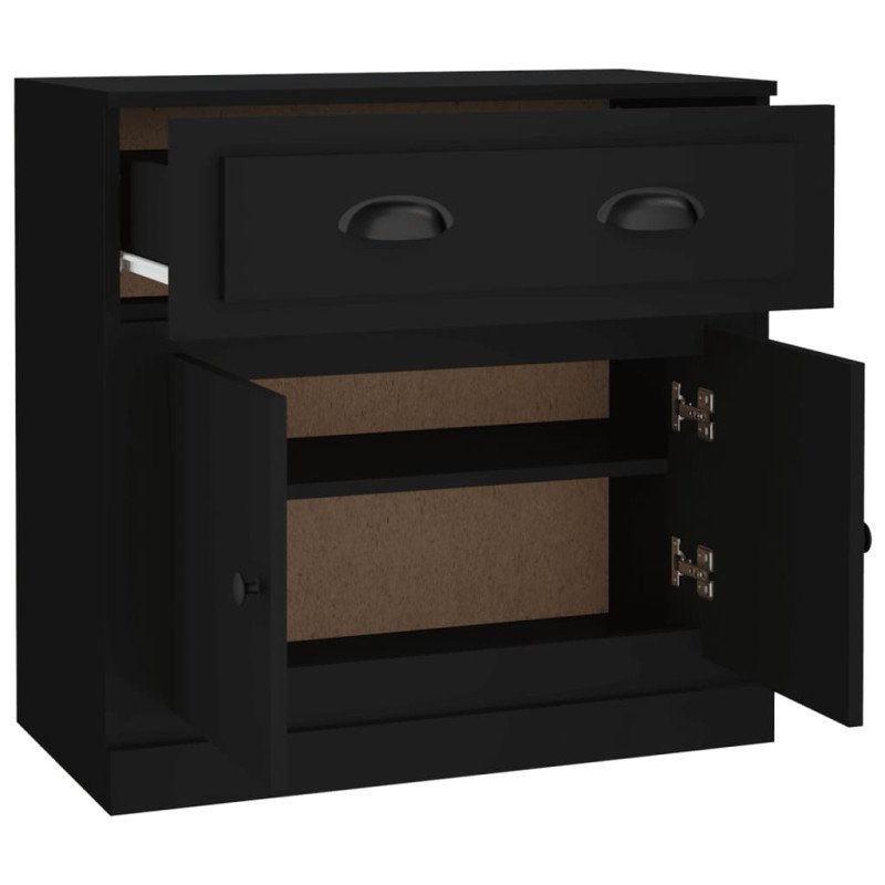 vidaXL Komoda čierna 70x35,5x67,5 cm spracované drevo