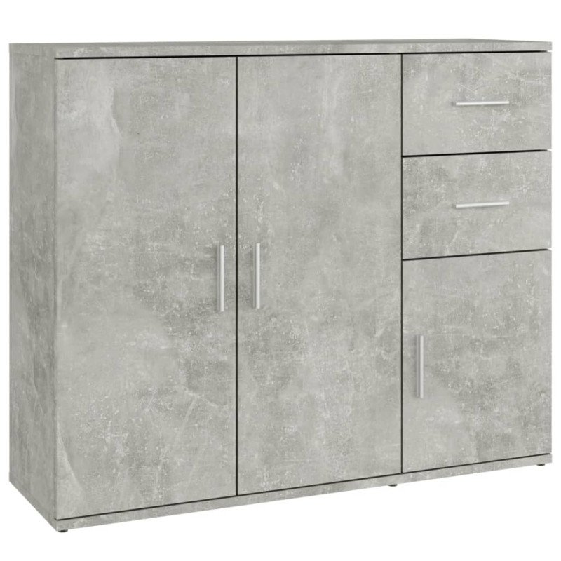 vidaXL Komoda betónovo sivá 91x29,5x75 cm spracované drevo