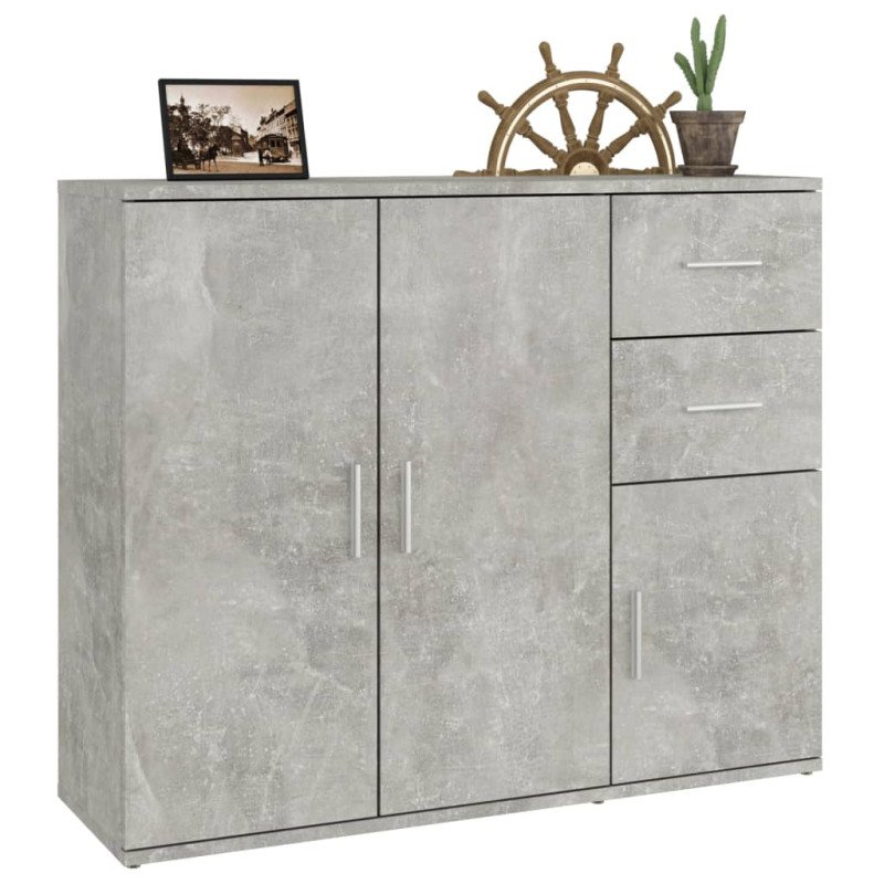 vidaXL Komoda betónovo sivá 91x29,5x75 cm spracované drevo