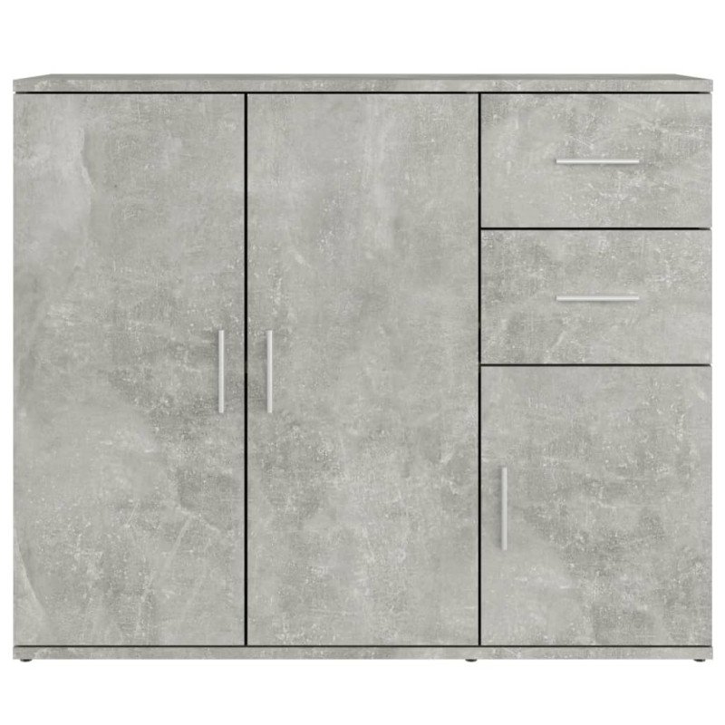 vidaXL Komoda betónovo sivá 91x29,5x75 cm spracované drevo