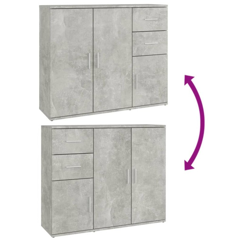 vidaXL Komoda betónovo sivá 91x29,5x75 cm spracované drevo