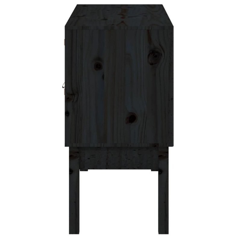 vidaXL Komoda čierna 110x40x78 cm borovicový masív