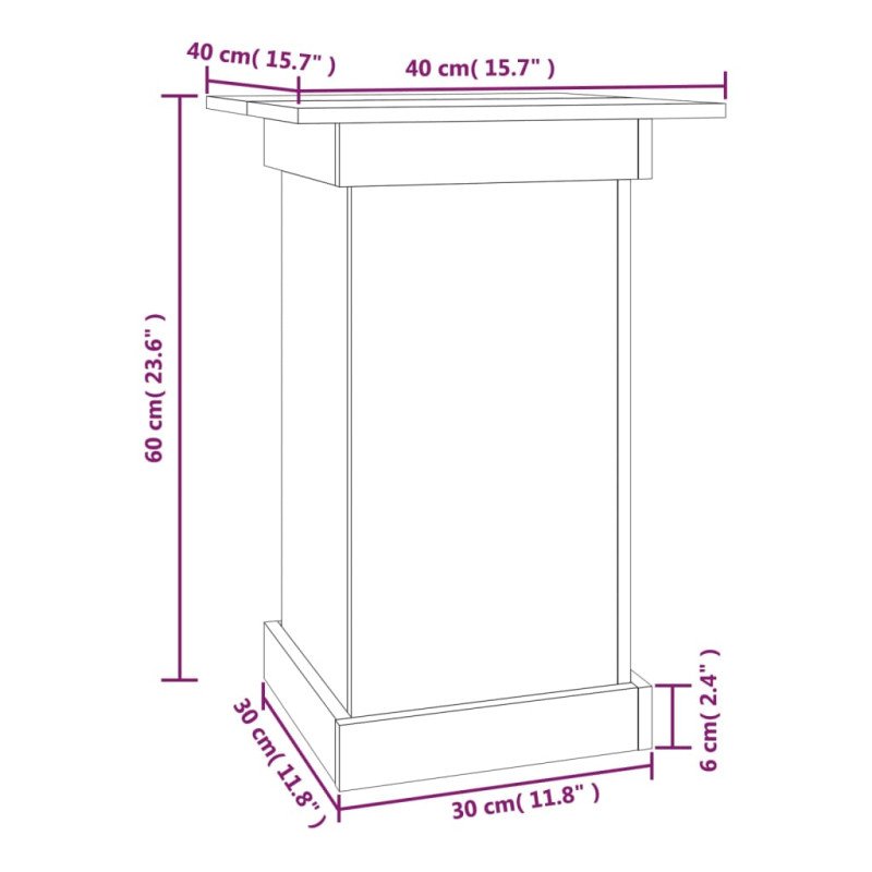 vidaXL Stojan na kvetiny sivý 40x40x60 cm masívna borovica