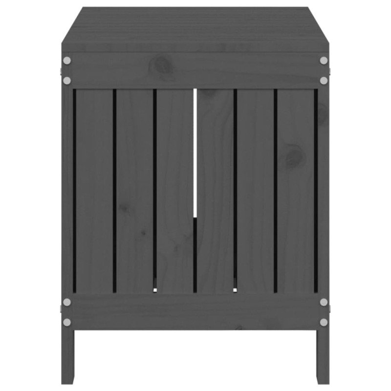 vidaXL Záhradný úložný box sivý 76x42,5x54 cm masívna borovica