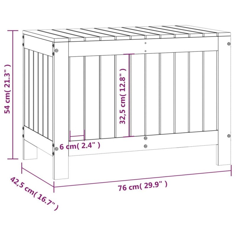 vidaXL Záhradný úložný box sivý 76x42,5x54 cm masívna borovica