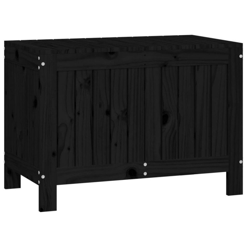 vidaXL Záhradný úložný box čierny 76x42,5x54 cm masívna borovica