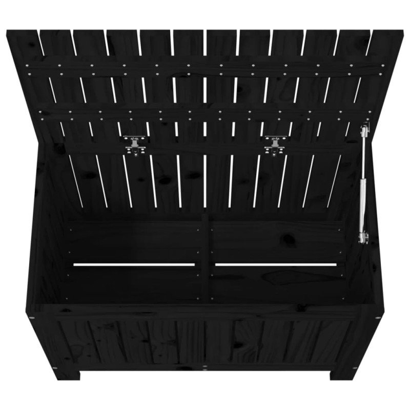 vidaXL Záhradný úložný box čierny 76x42,5x54 cm masívna borovica