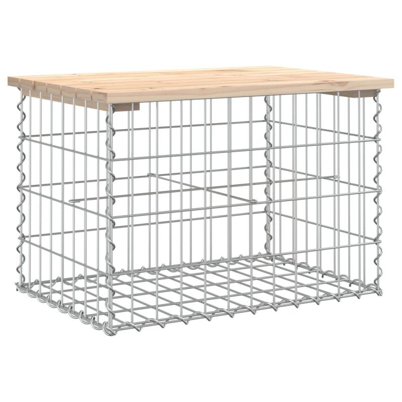 vidaXL Záhradná lavička gabiónový dizajn 63x44x42 cm masívna borovica