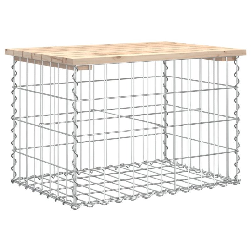 vidaXL Záhradná lavička gabiónový dizajn 63x44x42 cm masívna borovica