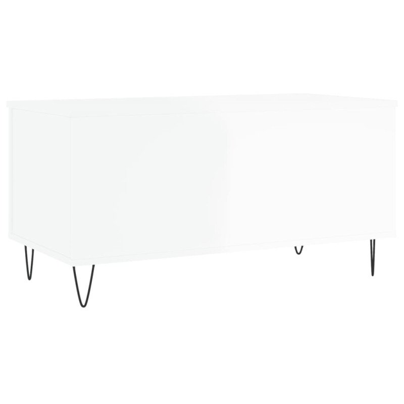 vidaXL Konferenčný stolík lesklý biely 90x44,5x45 cm spracované drevo