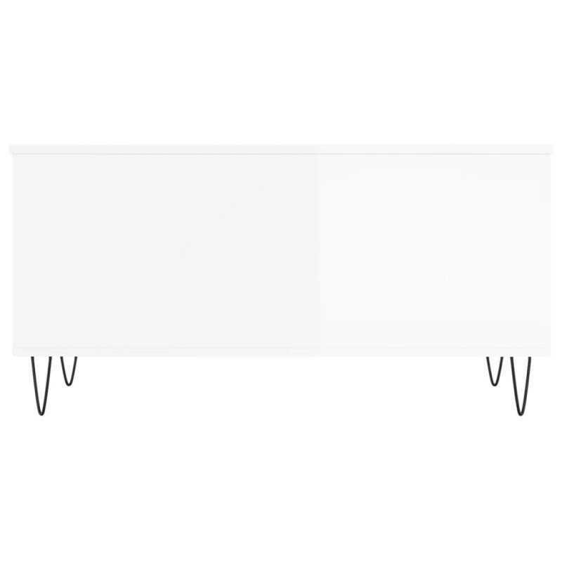 vidaXL Konferenčný stolík lesklý biely 90x44,5x45 cm spracované drevo