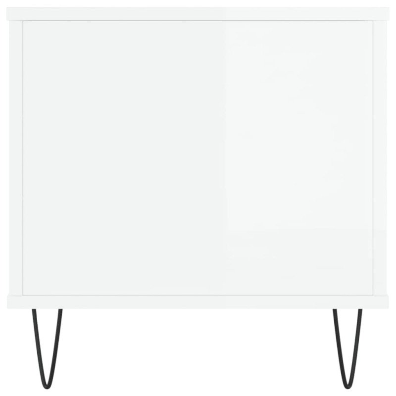 vidaXL Konferenčný stolík lesklý biely 90x44,5x45 cm spracované drevo