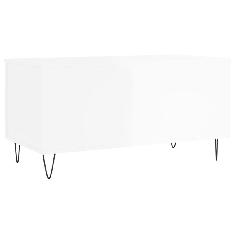 vidaXL Konferenčný stolík lesklý biely 90x44,5x45 cm spracované drevo