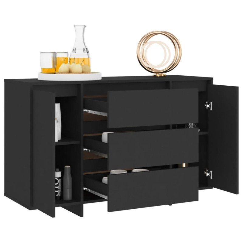 vidaXL Komoda s 3 zásuvkami čierna 120x41x75 cm drevotrieska