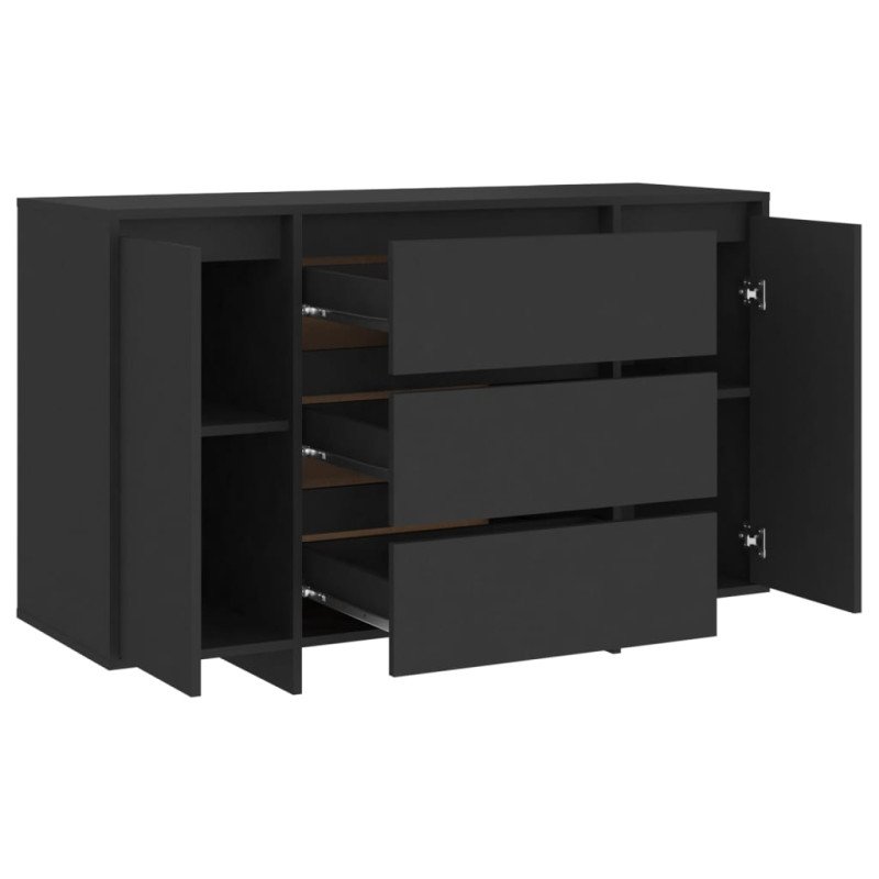 vidaXL Komoda s 3 zásuvkami čierna 120x41x75 cm drevotrieska