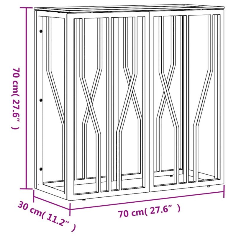 vidaXL Konzolový stolík zlatý 70x30x70 cm nehrdzavejúca oceľ a sklo