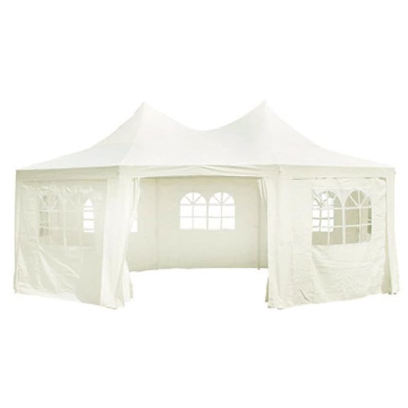 vidaXL Osemstenný párty stan, krémový 6x4,4x3,5 m
