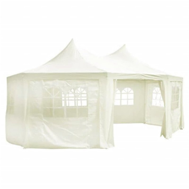 vidaXL Osemstenný párty stan, krémový 6x4,4x3,5 m