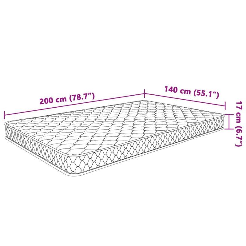 vidaXL Matrac s pamäťovou penou 200 x 140 x 17 cm 