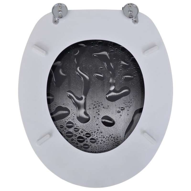 WC sedadlo s vekom z MDF, potlač "Kvapky vody"