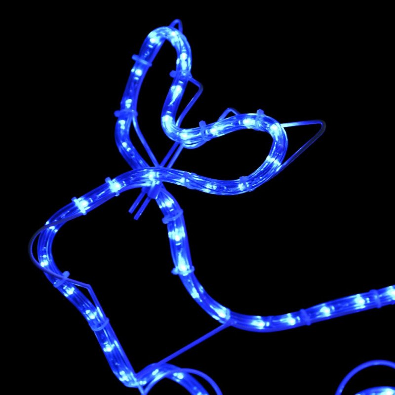 vidaXL Vianočná vonkajšia dekorácia so sobmi a saňami 252 LED diód