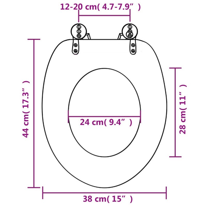 vidaXL WC sedadlo, poklop z MDF, delfíny