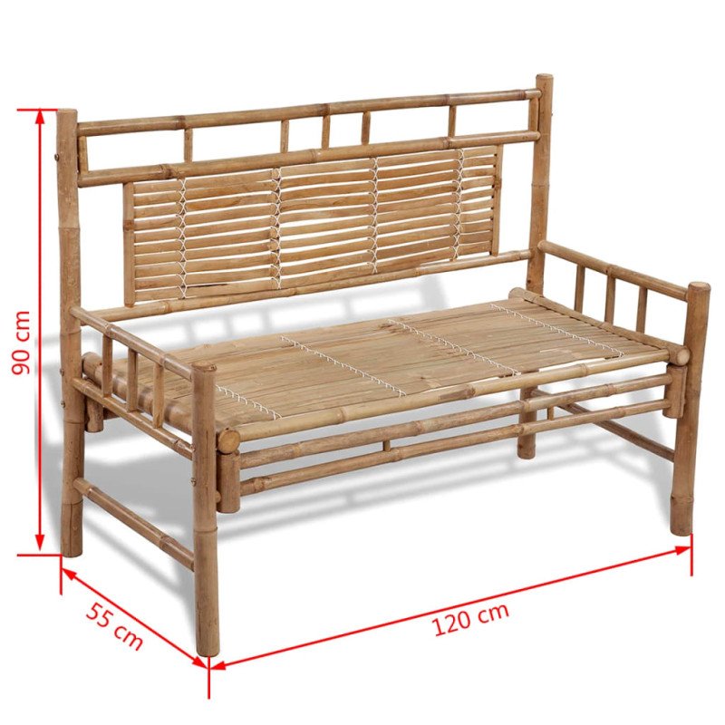 vidaXL Záhradná lavička 120 cm, bambus