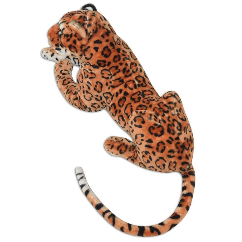 vidaXL Hračka plyšový leopard, hnedý, XXL