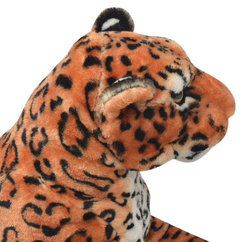 vidaXL Hračka plyšový leopard, hnedý, XXL