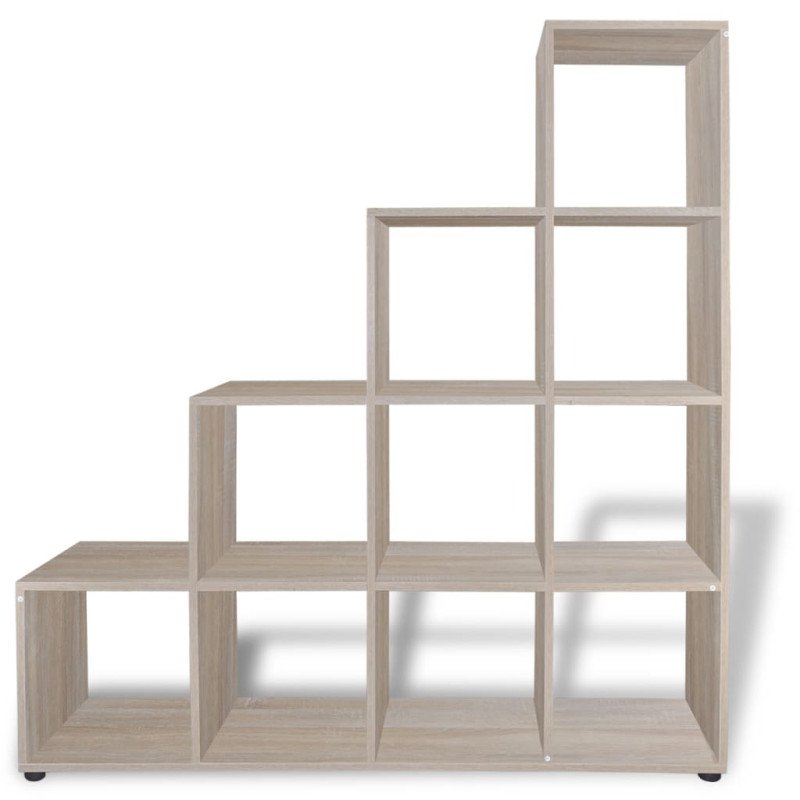 vidaXL Regál na knihy/policový regál v tvare schodov 142 cm, dekor dub